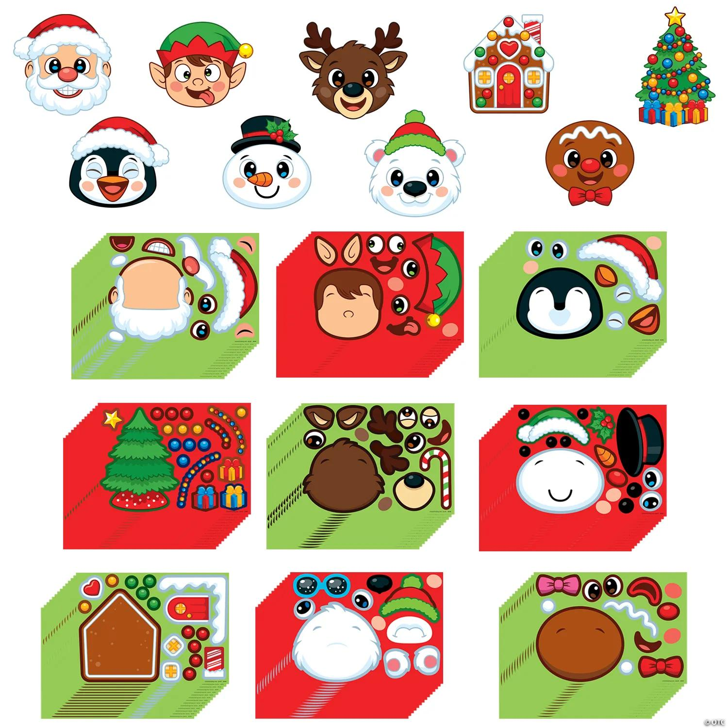 BULK Christmas Make-a-Character Sticker Sheets